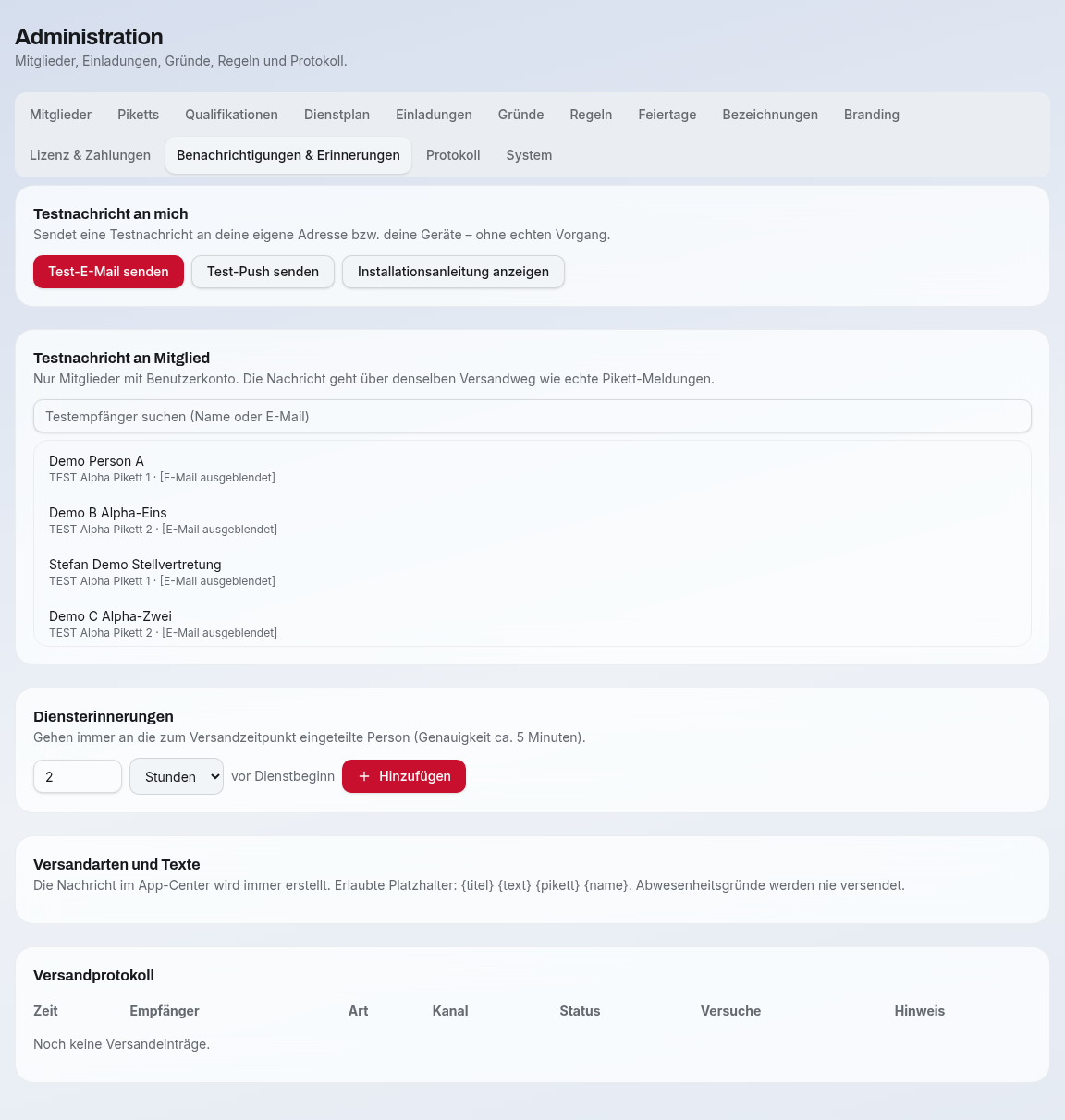 Benachrichtigungen & Erinnerungen